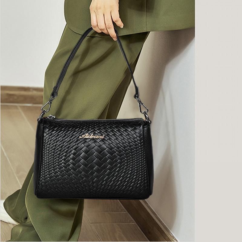 Женская сумка через плечо, новая, из натуральной кожи, для мам, дорожная сумка, сумка через плечо, плетеная сумка