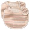 Baby Organic Made in for Boys and Set of 2 Sizes 2 [fivebear] Bibs, Cotton, Japan, Girls, (Border Brown, 50-70, Bibs)