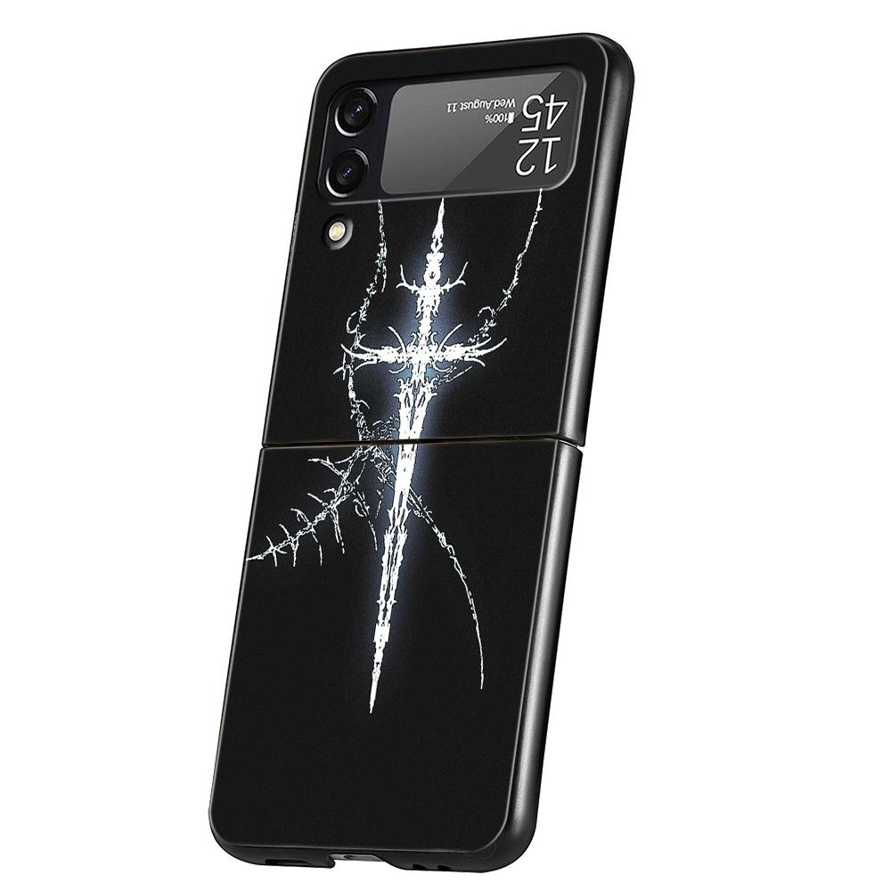 Кибер-сигил Cross Line Жесткий ПК чехол для телефона Samsung Galaxy Z Flip 7 6 5 4 Черная крышка для Galaxy Z Flip 3 Складные чехлы Сумки
