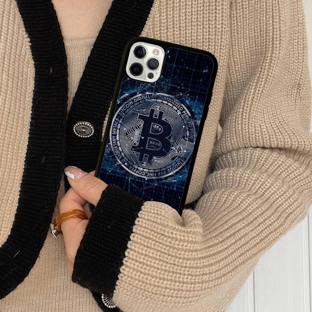 B-Bitcoin Phone Case For Iphone 11 12 13 14 15 Pro Max 17 16 Plus Hard PC+TPU Back Cover