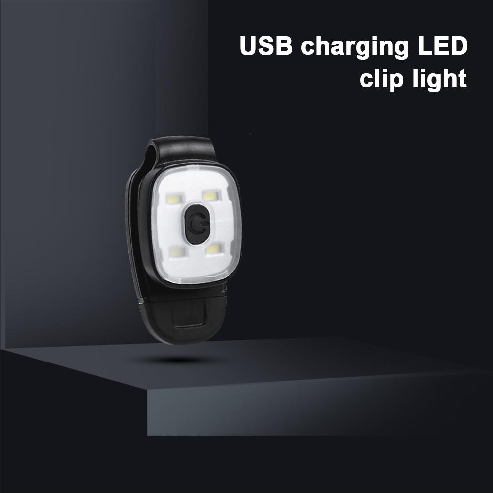 Светодиодный фонарик-клипса с USB-зарядкой, легкий, с сигнальными огнями, многофункциональный, водонепроницаемый IPX4, для ночных прогулок, рыбалки