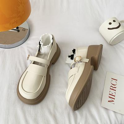 Ретро британский стиль маленькие кожаные туфли женские туфли на платформе толстый каблук японские туфли Мэри Джейн с большой головой одинарные туфли