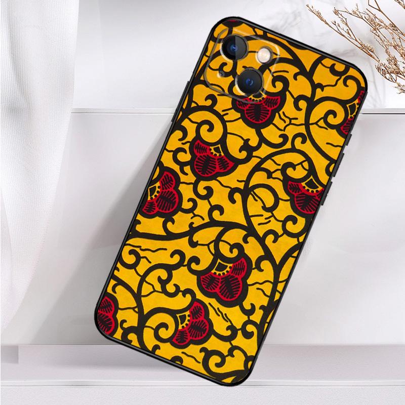 Чехол из ткани с африканским восковым узором для iPhone 14 13 12 11 16 15 Pro Max Mini Cover X XR XS 8 7 14 16 15 Plus Аксессуары