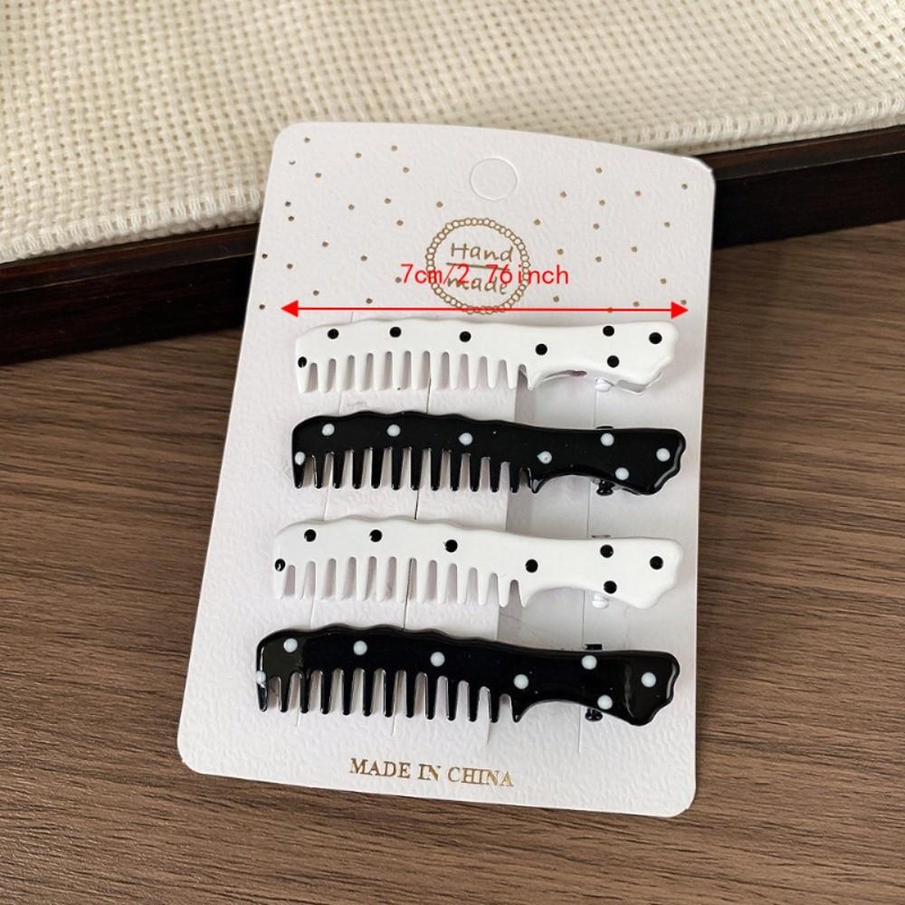 4pcs/set Sweet Hairpins Barrettes Geometric Polka Dot Hair Clips Hair Clip Set Hair Accessories