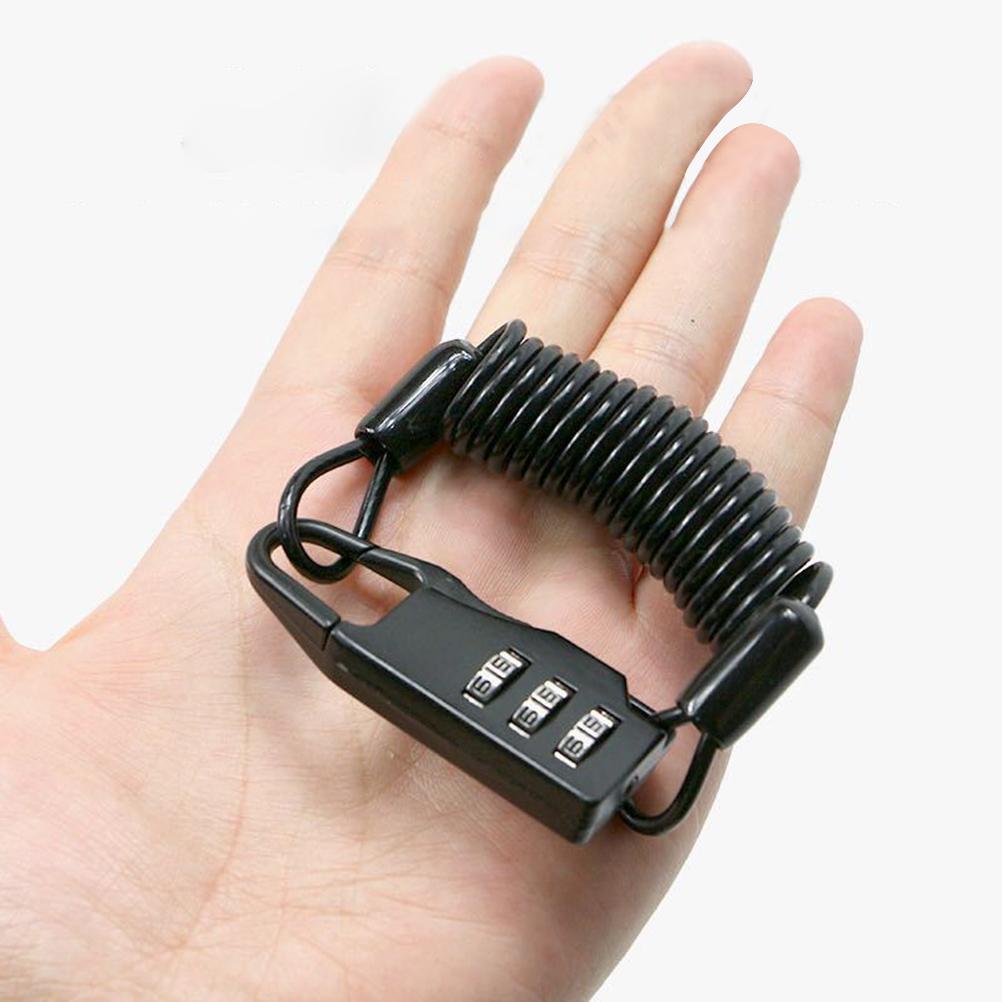 Portable Bike 3 Digit Combination Spring Cable Lock Anti Theft Resettable Bike Cable Lock for Travel Luggage Helmet