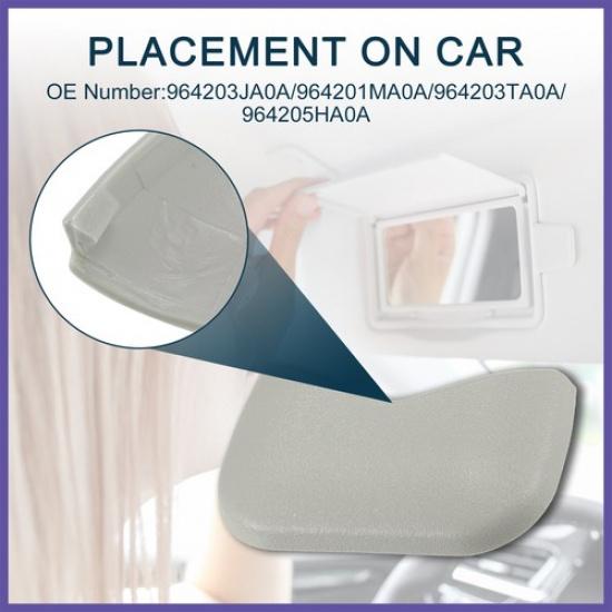 No.964201MA0A Makeup Mirror Cover Sun Visor Cap Clip for Nissan Grey 1Set