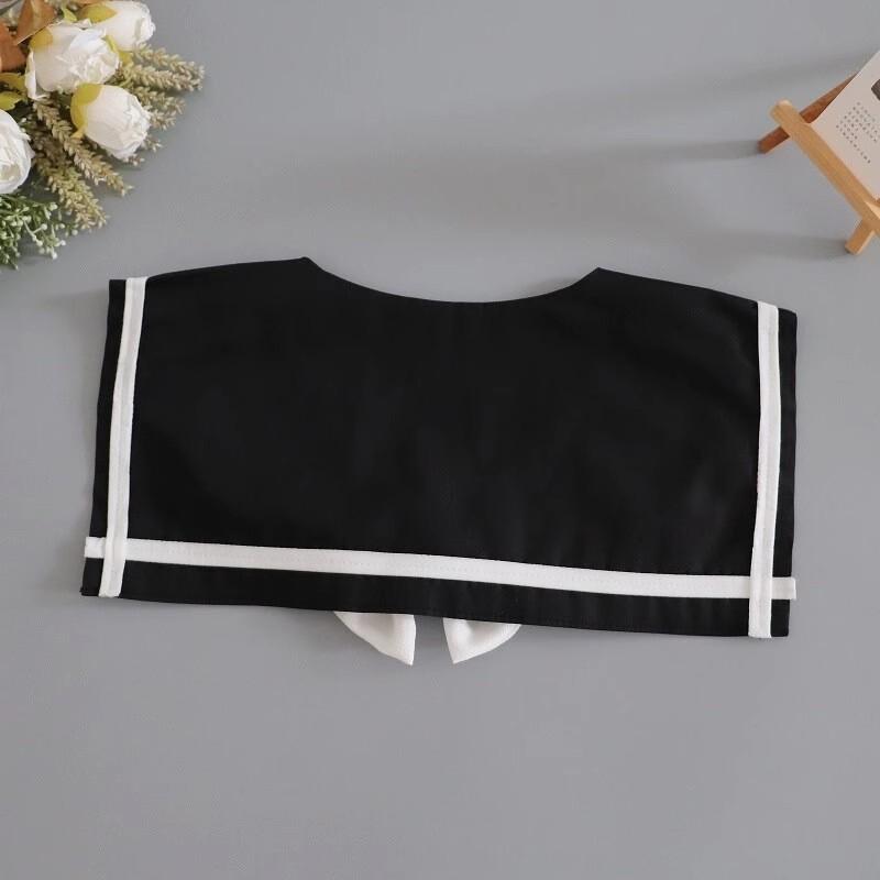 Женский милый галстук-бабочка спереди, шаль в морском стиле, ложный воротник, съемный топ-блузка для девочек, ложный воротник, женский декоративный шарф-обертывание