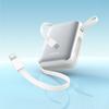 Powerbank 10000mAh 22.5W with built-in USB-C Lightning cables - white