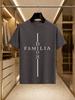 2026 New Arrival 100 Cotton Tshirt Cross Split Dios Familia Spanish Letter Print Religious Style Crew Neck Casual Short Sleeve