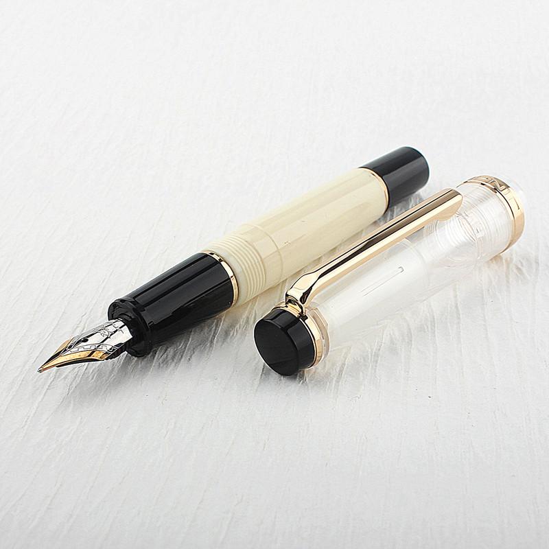 Jinhao 82 мини Акриловые ручки с гладким письмом Чернильные ручки Деревянная бронза Офис Бизнес Подпись Школьные принадлежности Студенты Перьевая ручка