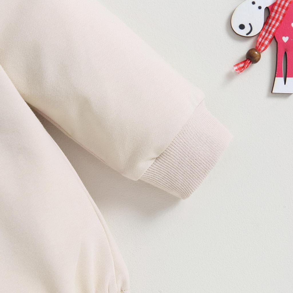 Рождественский наряд для малыша, комбинезон с круглым вырезом и принтом лося с длинными рукавами и шляпой, комплект из двух предметов для мальчиков и девочек