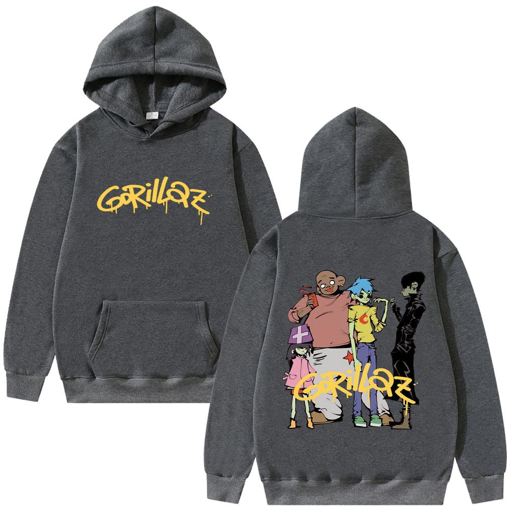 Худи альтернативной рок-группы Gorillaz для мужчин и женщин, модные винтажные худи-пуловеры, мужской готический оверсайз, крутая уличная одежда