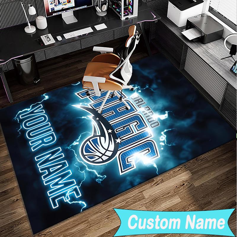 Custom Name Rug Orlando basketball Team Area Rug Suitable for Indoor And Outdoor,Carpets for Homes, Offices,Living Rooms,Home Decor,Christmas Gift