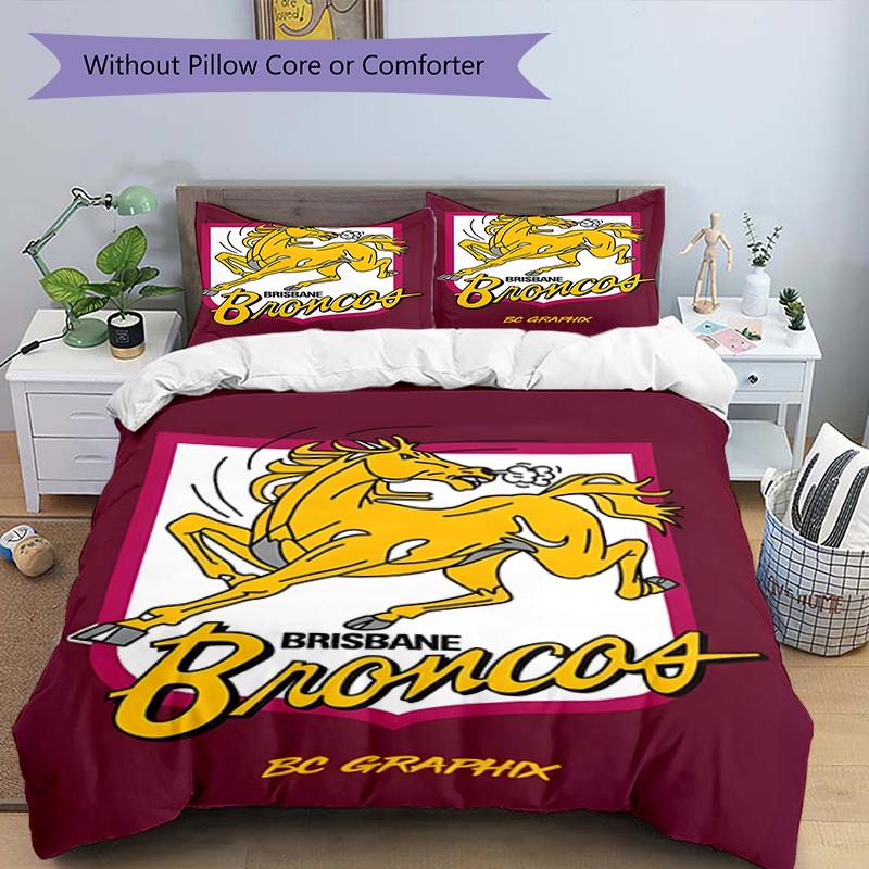 3pcs Football Team (19) Design Cover Set - HD Printed Bedding with 1 Cover and 2 Pillowcases - Perfect for Home and Dorm Decor