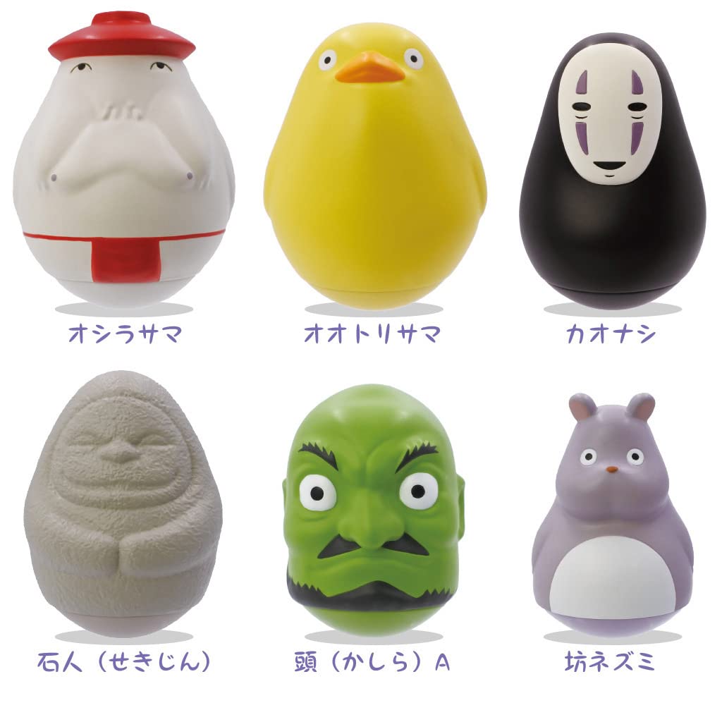 Ensky Spirited Away Chubby and Wobbly Tumbler Toys (6-pack box)