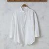Men's Casual White Linen Shirt - Breathable, Loose-Fit, Three-Quarter Sleeve