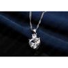 Women Engagement Jewelry 925 Sterling Silver Color Color Shinny Heart CZ Pendant Jewelry Sets Classic Brithday Party Gifts