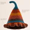 Rainbow Color Kids Knitted Hat Ear Protection Elf Cap Cute Girls Winter Hat  Winter