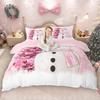 Homewish Kids Merry Christmas Duvet Cover Set 2pcs/3pcs, Xmas Tree Santa Claus Bedding Set, Kawaii Snowman Quilt Cover Set