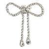 2pcs Shiny Finish Rhinestone Bow Brooch Tassel Design Tassel Brooch Pin Shiny Bow Brooch  Daily Wear