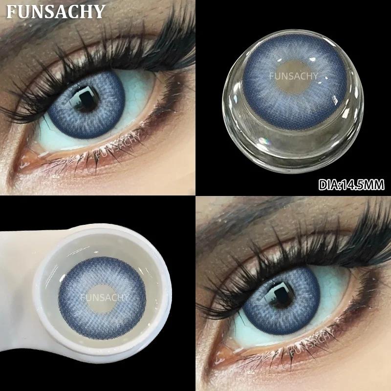 FUNSACHY 2 шт. Цветные контактные линзы для глаз Bueatiful Pupil Color Circle Lens Green Yearly Natural Color Contact Contacts Cosmetics