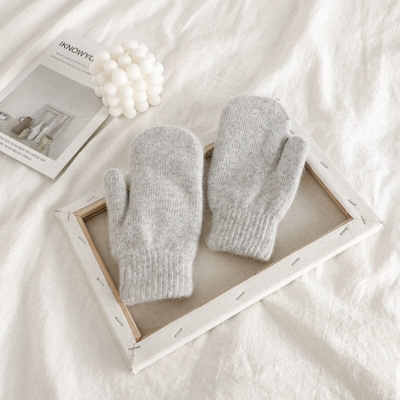 Женские милые и модные вязаные зимние варежки с мягкой подкладкой