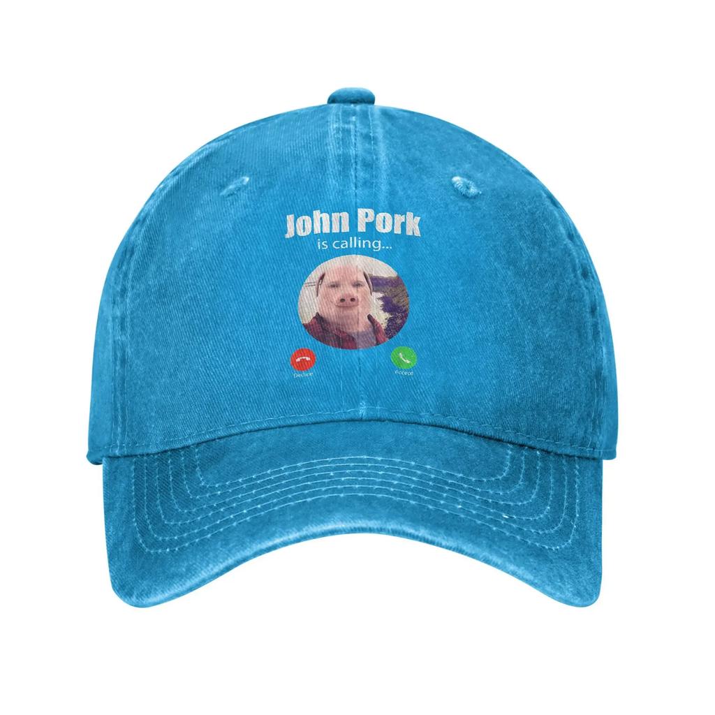 Смешная бейсболка унисекс John Pork Is Calling Answer Call Phone, потертая, стираная, летняя, без структуры, мягкая, от солнца