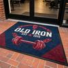 Rug gym custom logo print waterproof stain proof floor mat durable fitness club entry rug for sports commercial decor