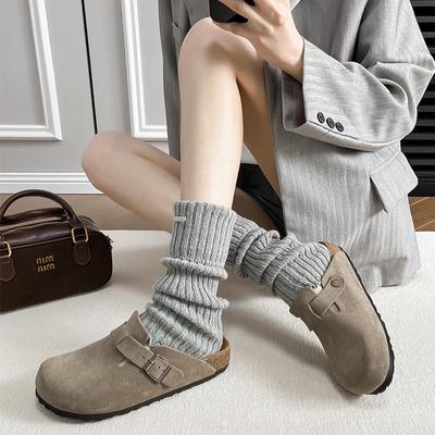 BK Pure Оригинальные кожаные унисекс клоги с пробковой толстой подошвой, повседневные шлепанцы с открытым носком высокого класса