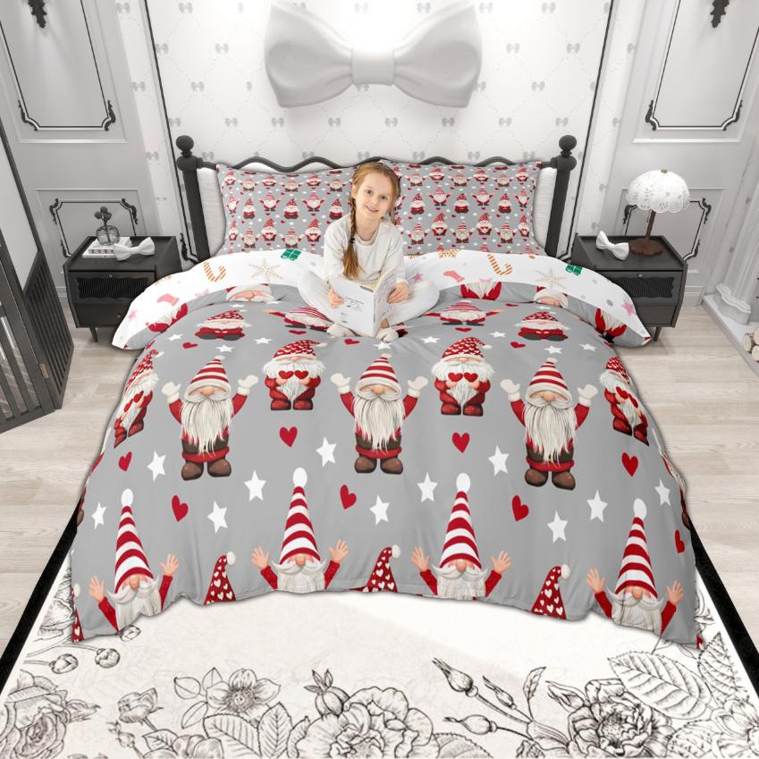 Homewish Watercolor Xmas Tree Duvet Cover Set for Girls Boys, Merry Christmas Bedding Set, New Year Gifts Quilt Cover Set