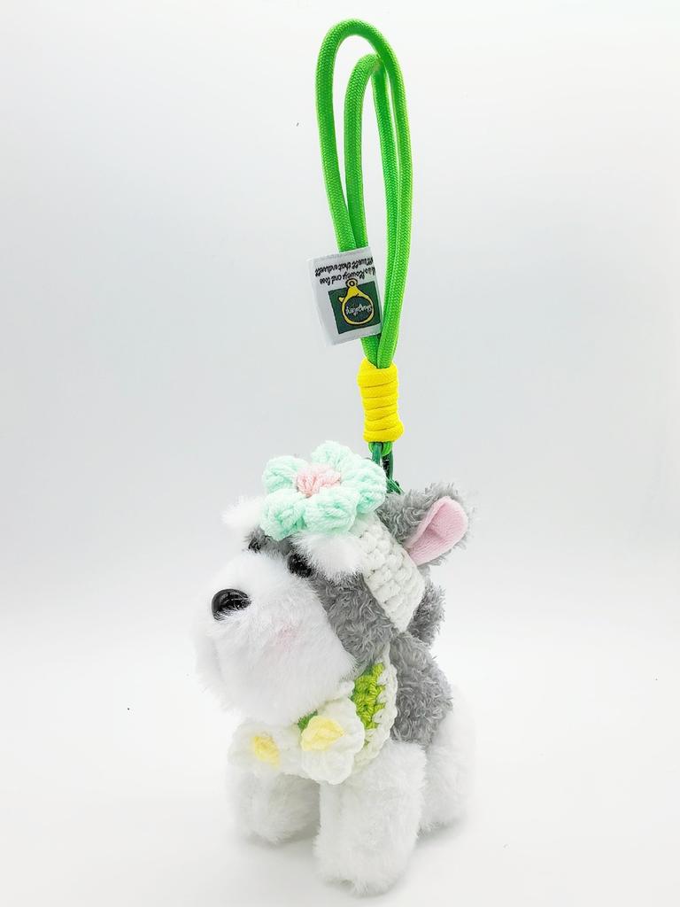 Snow Terrier Plush Keyring Bag Decor Cute Animal Pendant For Teen Gift
