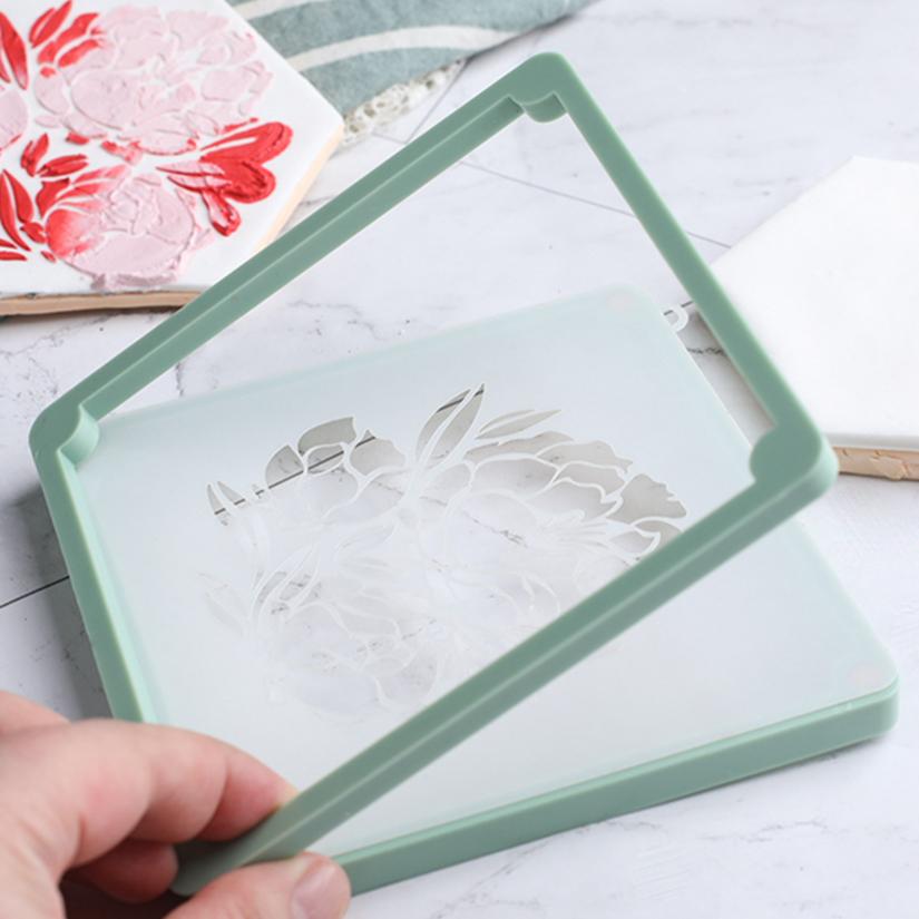 2 Pcs/set Cake Stencil Spray Mold Fixing Frames Decoration Printing Die Fondant Pennies Cookies Candy DIY Baking Tools