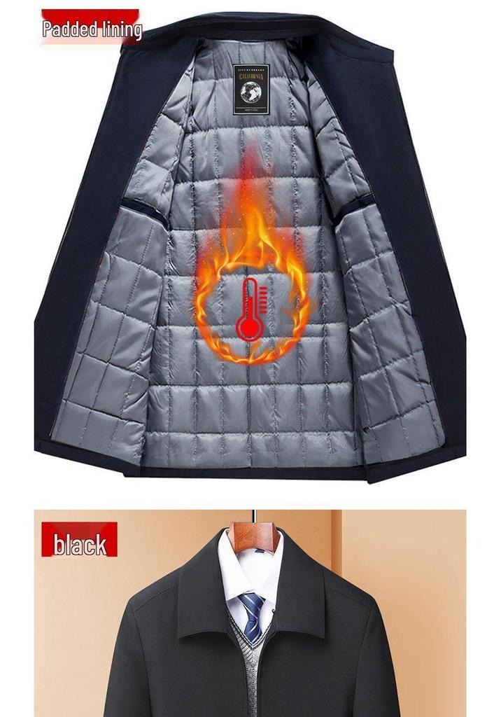 Men's Lapel Jacket for Middle-aged and Elderly Dads, Thin Spring/Autumn Administrative Style