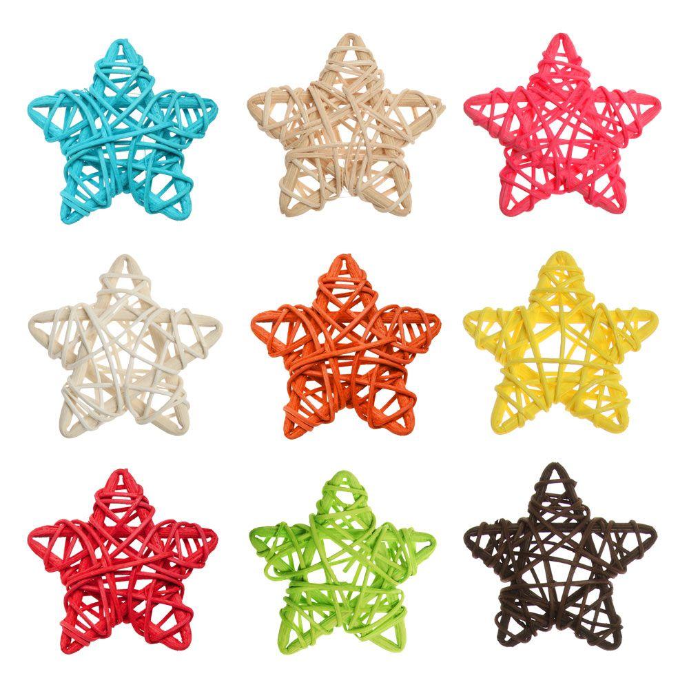 Decor Xmas Tree Wedding Party ArtifIcial Rattan Star Pentagram Shape Christmas Gift Sepak Takraw