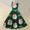 (счастливого Рождества) Женское повседневное модное платье в стиле ретро с принтом рождественской снежинки/рождественской елки/снеговика и круглым вырезом