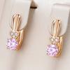 Серьги-капли цвета розового золота для женщин, элегантная мода, розовый натуральный циркон, аксессуары, повседневные украшения для сочетания