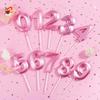 1 шт. Цифровые свечи 0-9 для торта, романтические синие розовые свечи, топпер для детей, с днем рождения, креативные для детского праздника