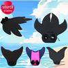 Mermaid One-Piece Monofin Whale Tail Flippers for Swimming and Diving