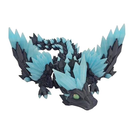 3D Printed Dragon Figurine Glow-in-the-dark Flying Dragon Fidget Toy with Movable Joints Luminous Articulated Dragon Decoration Ornament