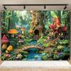 2D Magical Mushroom House Backdrop for Kids Storybook Photoshoot