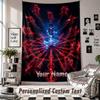Wall Hanging Tapestry With Custom Name & Text, Demon Slayer Decorative Tapestry For Bedroom