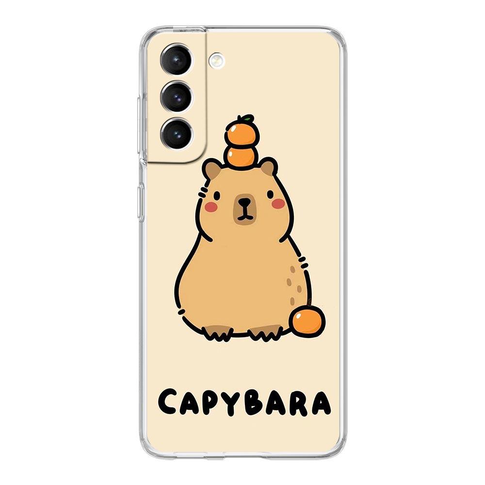 Чехол для телефона Samsung Galaxy S25 S24 S23 FE S22 Ultra S20 S21 5G S10 Plus S10E Мягкий прозрачный чехол Аниме Капибара Дельфин