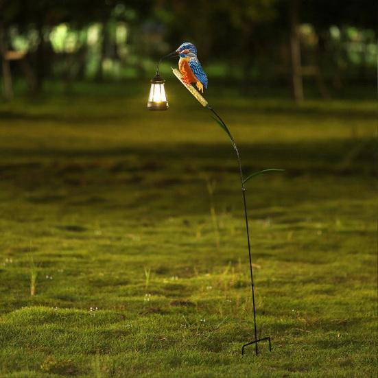 Solar Hummingbird Light with Stake Weather-resistant Solar Bird Decorative Lantern Waterproof Outdoor Garden Yard Pathway Patio Lawn LED Lamp
