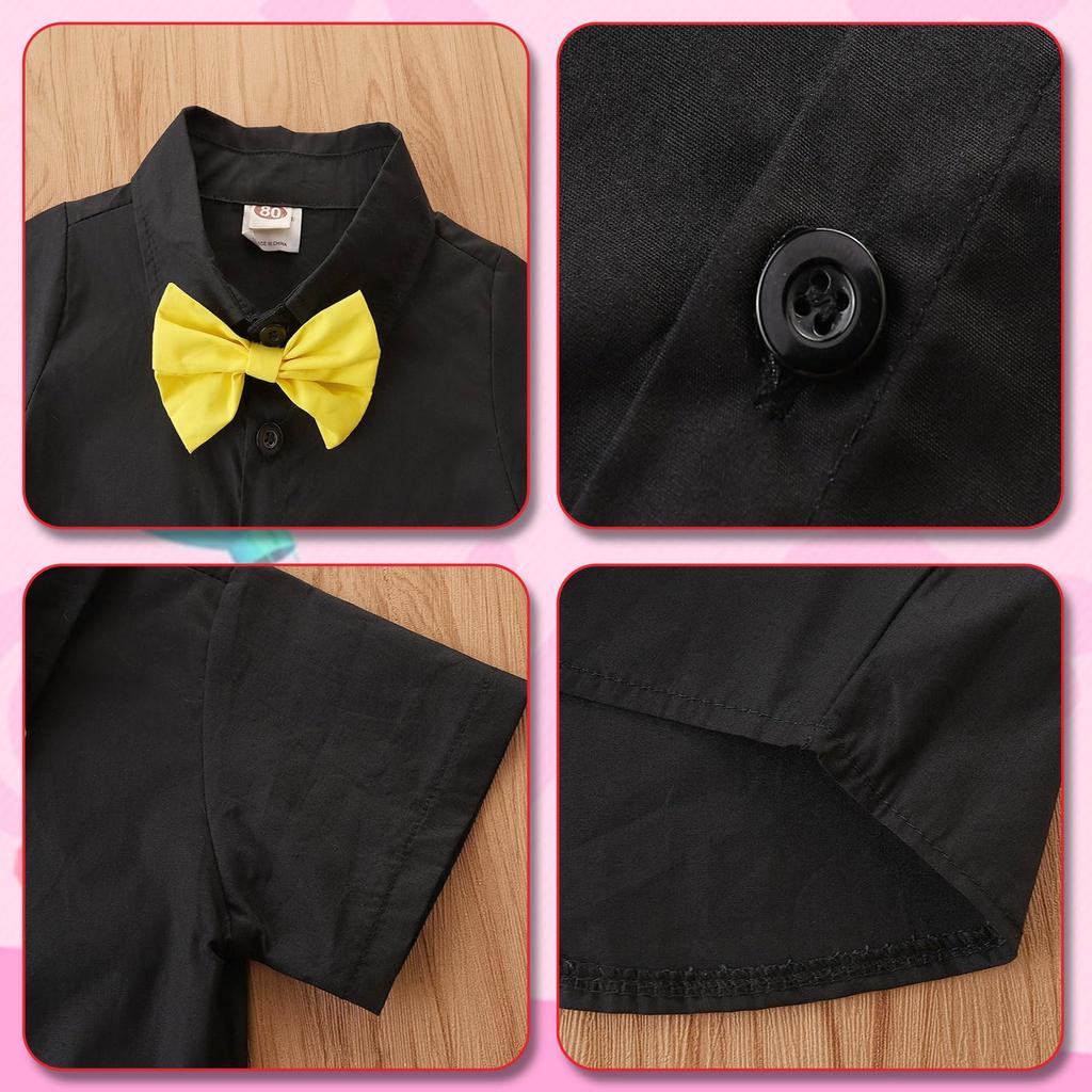 Formemory Mouse Costume, Kids' Cosplay, Baby Clothes, Halloween, Christmas, Cute, Amusement Park Gift, Deluxe 5-Piece Set (Shirt, Bib Pants, Hair