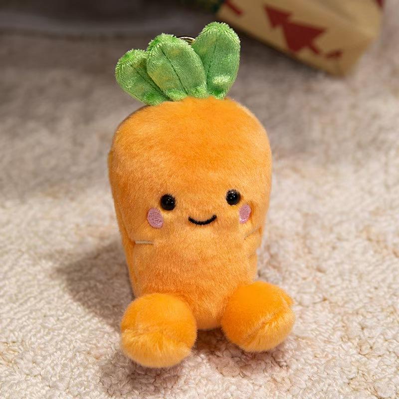 Smiling Series Keychain Plush Vegetable Toy, Cute Fruit Bag Charm Plush Toy Keyring, Soft and Cuddly Little Gift