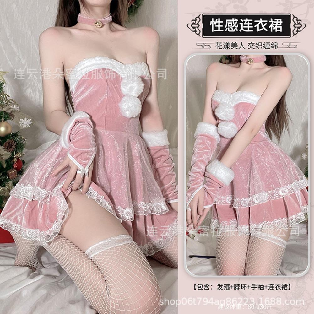 Domila Lingerie Bunny Сексуальный рождественский костюм Страстный костюм Большой размер Униформа горничной Искушение Может быть отправлено от имени