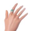 Ring Pt900Platinum/Emerald/diamond #7.2(US Size) 9.4g Women Used