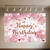 Crown Pink Balloons Background Banner Girls Birthday Party Decorations Flower Photography Backdrop Supplies Photo Shoot Props