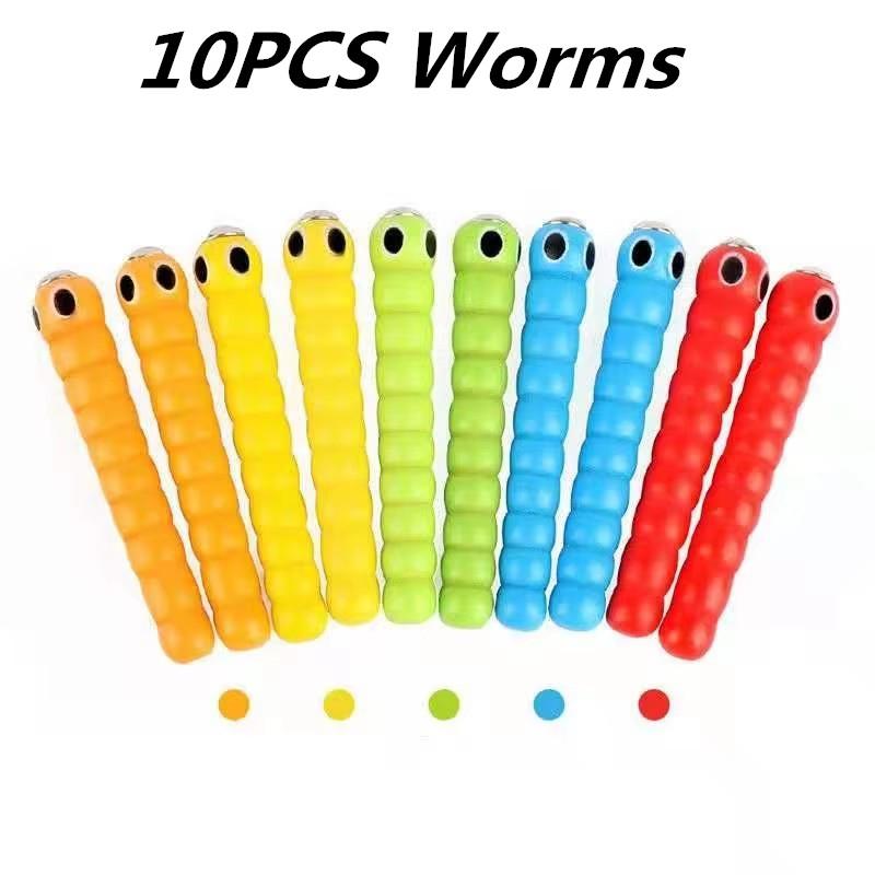 Montessori Educational Wooden Toys Wand Worms For Catch Worm Game Strawberry Grasping Baby Wooden Children Toys Accessories