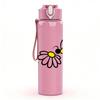 1PC Bee With You Honey Bee Pattern 750ml Color Plastic Sports Water Bottle Leakproof Flip Straw Lid Suitable for Sports Office Home Use